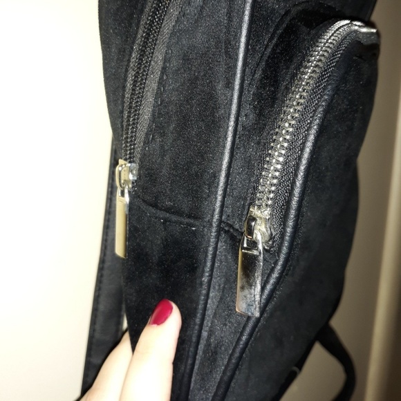 Black suede mini backpack - Picture 2 of 3